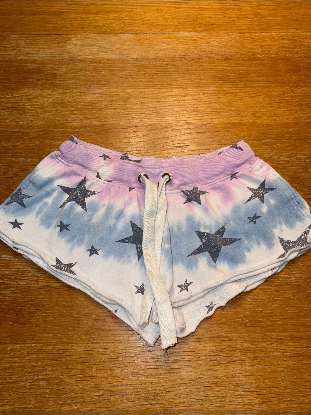 Vintage Havana Lavender, Blue and White Star Tie-Dye Athletic Shorts